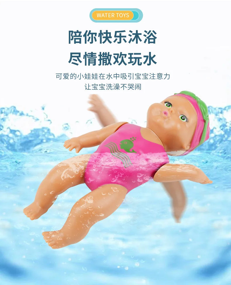 Floating swimming doll children's swimming baby character toy bathtub toy indoor parent-child interactive toy birthday gift