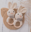 Baby Crochet Rattle Wooden Teether Toy BPA Free Wood Rodent Rabbit Rattle Baby Mobile Play Gym Newborn Educational Music Toys