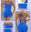 Summer 9 Color Solid Women Jumpsuit Skinny Short Bodycon High Elasticity Nylon Bodysuit Yoga Sports Workout Gym One Piece