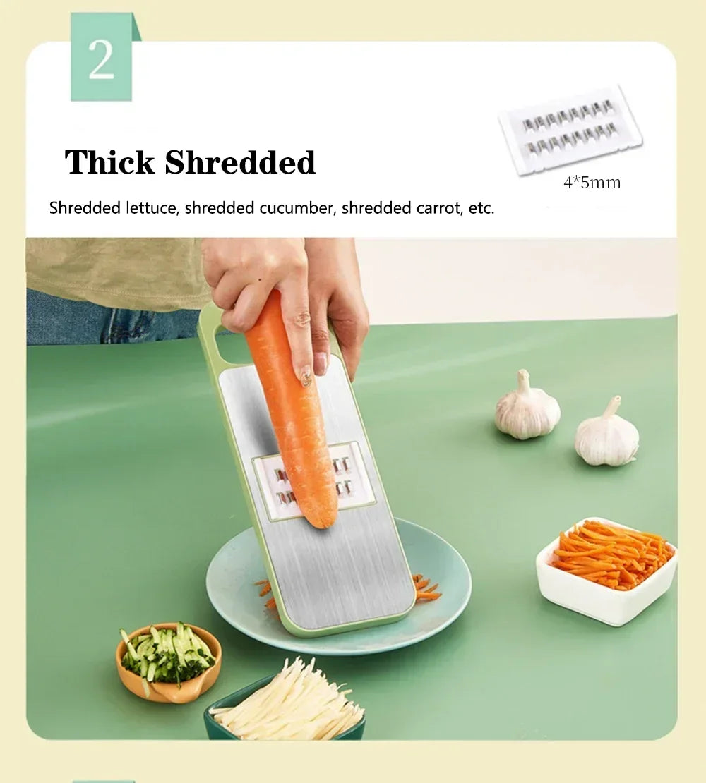 Kitchen Manual Vegetable Slicer Stainless Steel Vegetable Slicer Shredder Cutter Potato Shredders Garlic Carrot Grater Chopper