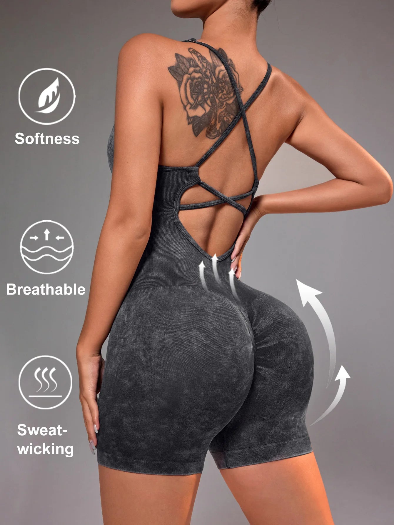 Summer 9 Color Solid Women Jumpsuit Skinny Short Bodycon High Elasticity Nylon Bodysuit Yoga Sports Workout Gym One Piece