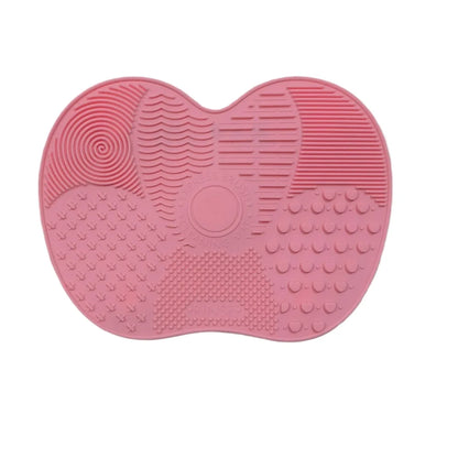 Apple Shaped Silicone  Makeup Brush Cleaning Pad-Efficient & Portable & Reusable Makeup Brush Cleaning Mat With Suction Cup