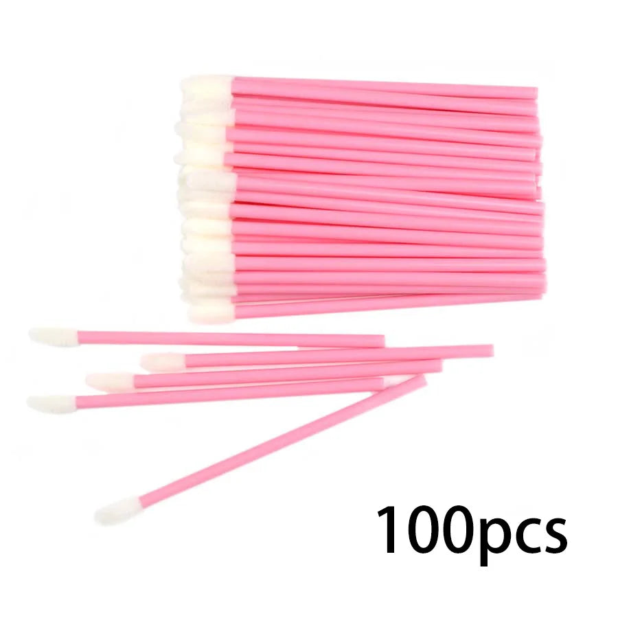 100 Pcs Disposable Lip Lint Free Applicators Lipstick Testers Wands Applicators for Makeup Lip Brushes Makeup Beauty Tool