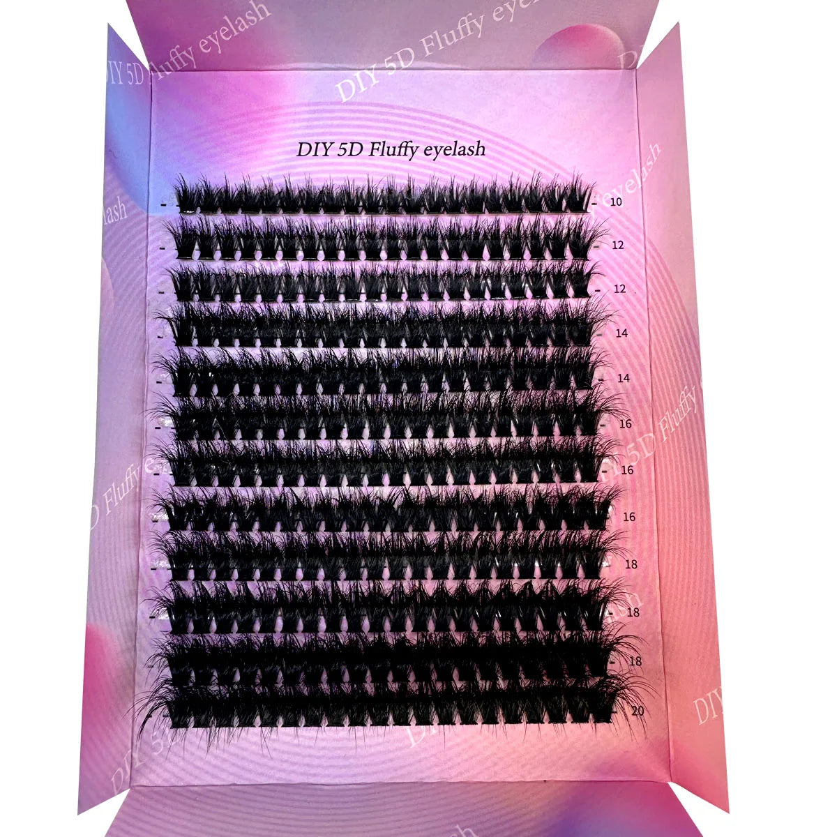 240Ps DIY 5D Fluffy Lash Clusters 100D Thick Eyelash Clusters CC Curl Wispy Individual Lashes 10-20mm Cluster Eyelash Extensions