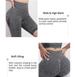 Women Butt Lifting Yoga Shorts Elastic Workout High Waist Tummy Control Ruched Booty Pants Seamless Gym Compression Tights