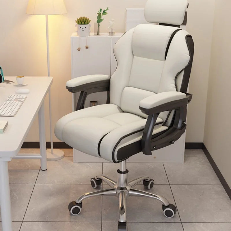 Ergonomic&Upgrade Workspace with Q-bullet Latex Office Chair The Adaptive Headrest and High-quality PU Leather Gaming Sofa Chair