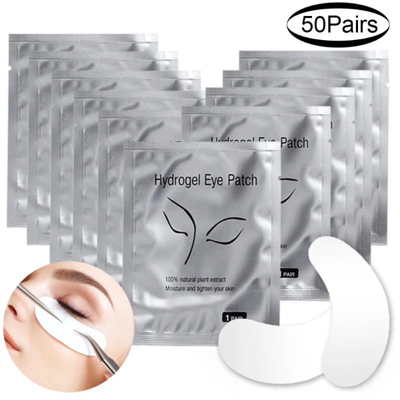 50 Pairs Eyelash Under Eye Patches Eye Pad Isolation Remove Hydrogel Eye Patch Sticker Gasket Eyelash Extension Makeup Tools