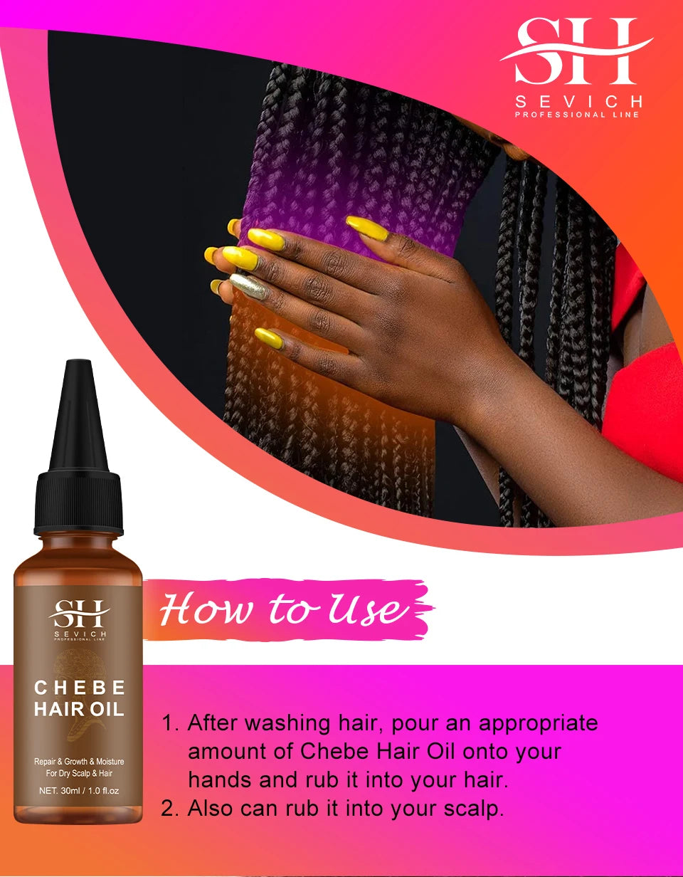 Sevich Chebe Hair Loss Treatment Spray Traction Alopecia Chebe Powder Essential Oil Africa Crazy Hair Growth Products Hair Care