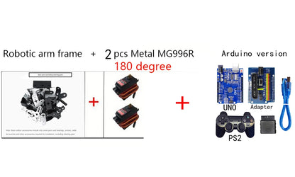 2 DOF Rotating Robot Ps2 Control Manipulator Metal Alloy Mechanical Gimbal Kit For Arduino Robot with MG996 Programmable DIY Kit