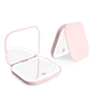 2X magnifying Compact Small Mini Gift Vanity Table Folding Led Lights Portable Hand Held Pocket Makeup Mirror