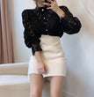 Fashion Long Sleeve Women Blouse Hollow Out Lace Blouse Shirt Tops Women Blusas Mujer De Moda 2024 Blouses Femme Women Shirts