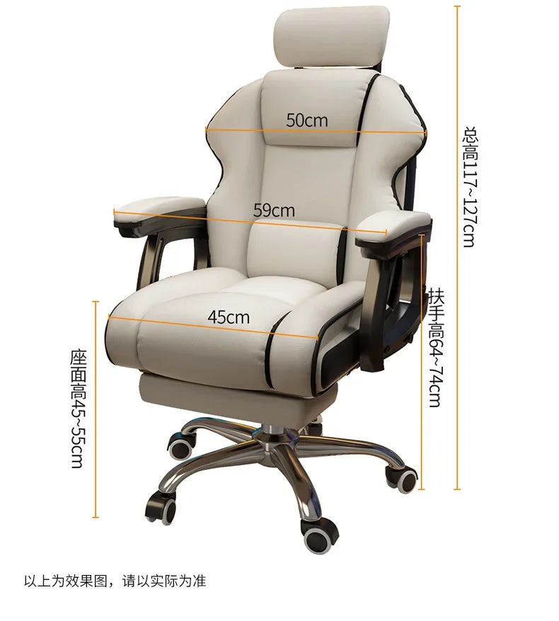 Ergonomic&Upgrade Workspace with Q-bullet Latex Office Chair The Adaptive Headrest and High-quality PU Leather Gaming Sofa Chair