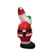 1.2M Christmas Decoration Crutch Santa Claus Inflatable Toy with LED Lights Outdoor Inflatable Model Ornament Party Garden Decor