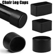 4pcs Square Silicone Chair Leg Caps Non-slip Table Foot Dust Cover Socks Floor Protector Pads Pipe Plugs Furniture Leveling Feet