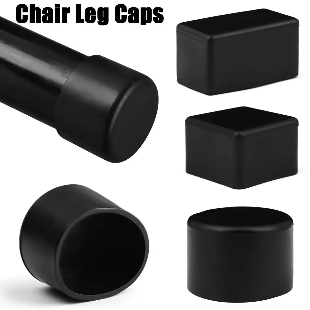 4pcs Square Silicone Chair Leg Caps Non-slip Table Foot Dust Cover Socks Floor Protector Pads Pipe Plugs Furniture Leveling Feet