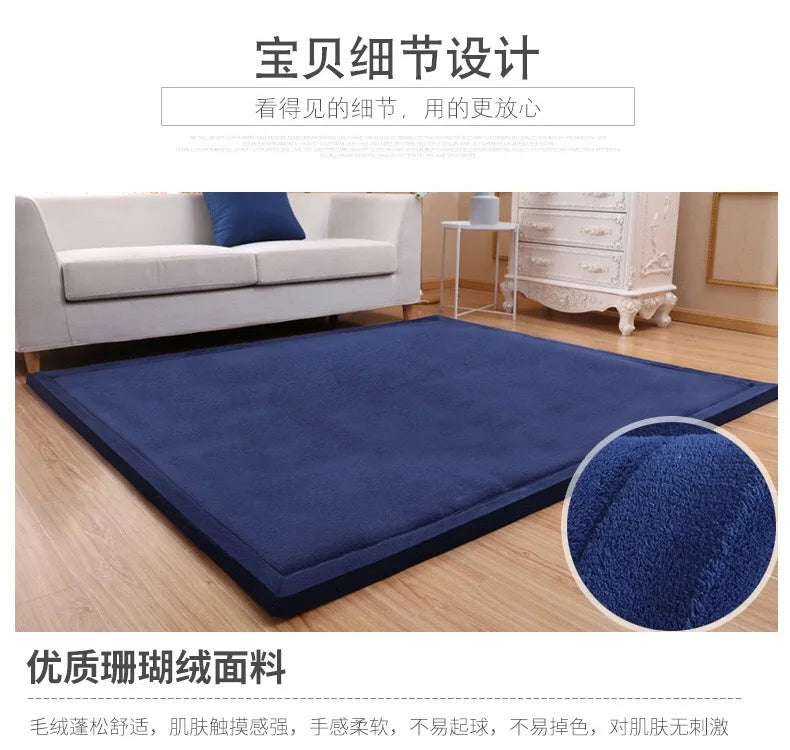 Latest Japanese Style 3CM Thickening Coral Fleece Velvet Mattress Camel Bed Mattress Living Room Tatami Carpet Baby Crawling Mat