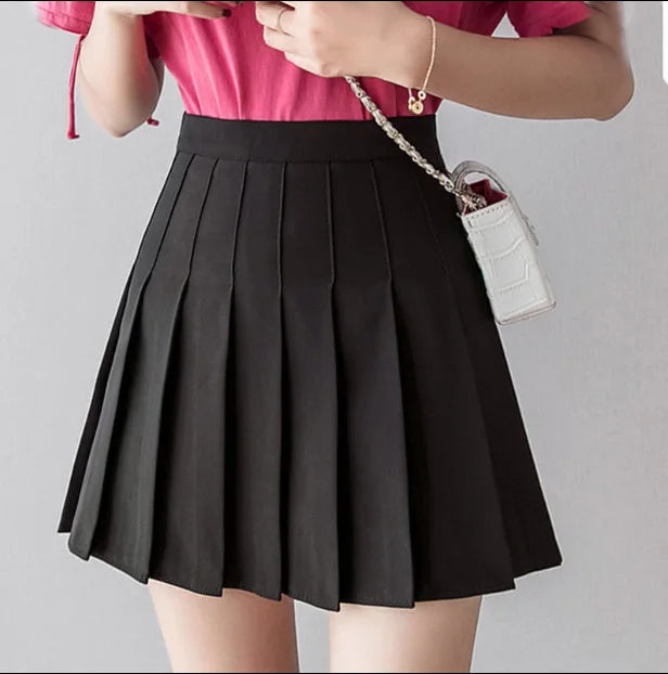 2024 White Women Pleated Skirts Summer High Waist Zipper Girls Dancing JK Mini Skirts Black Fashion Student A Line Faldas