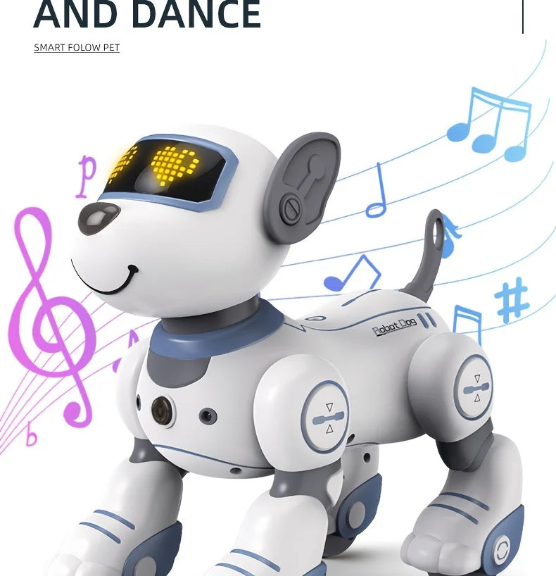 Intelligent Stunt Remote Control Robot Dog Toy, Programmable Robotic Puppy,Smart Interactive,Singing Dancing Following, Kid Gift