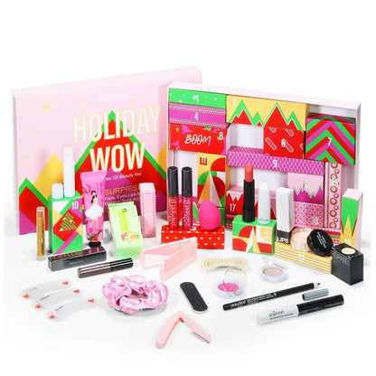 24 Days Beauty Advent Calendar Makeup Set 24pcs Christmas Countdown Calendar Make up Calendar Lipstick Eye Shadow Cosmetic