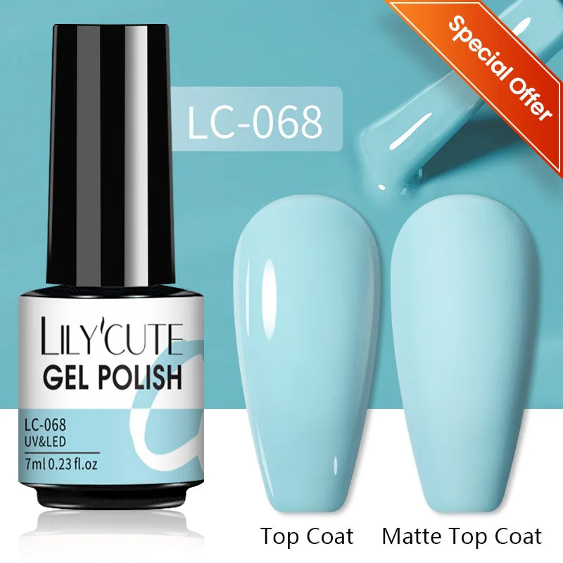 LILYCUTE 129 Colors 7ML Nail Gel Polish Nail Supplies Vernis Semi Permanent Nail Art Manicure Soak Off LED UV Gel Nail Varnishes