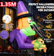 1.35M/4.5FT Halloween Inflatable Wall climbing witch Model Built-in LED Lights Model Outdoor Ornament Party Garden Decor Prop