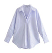 TRAF Women Shirt Multicolour Button Up Shirt Women Summer Long Sleeve Top Female Streetwear Oversize Shirts And Blouses