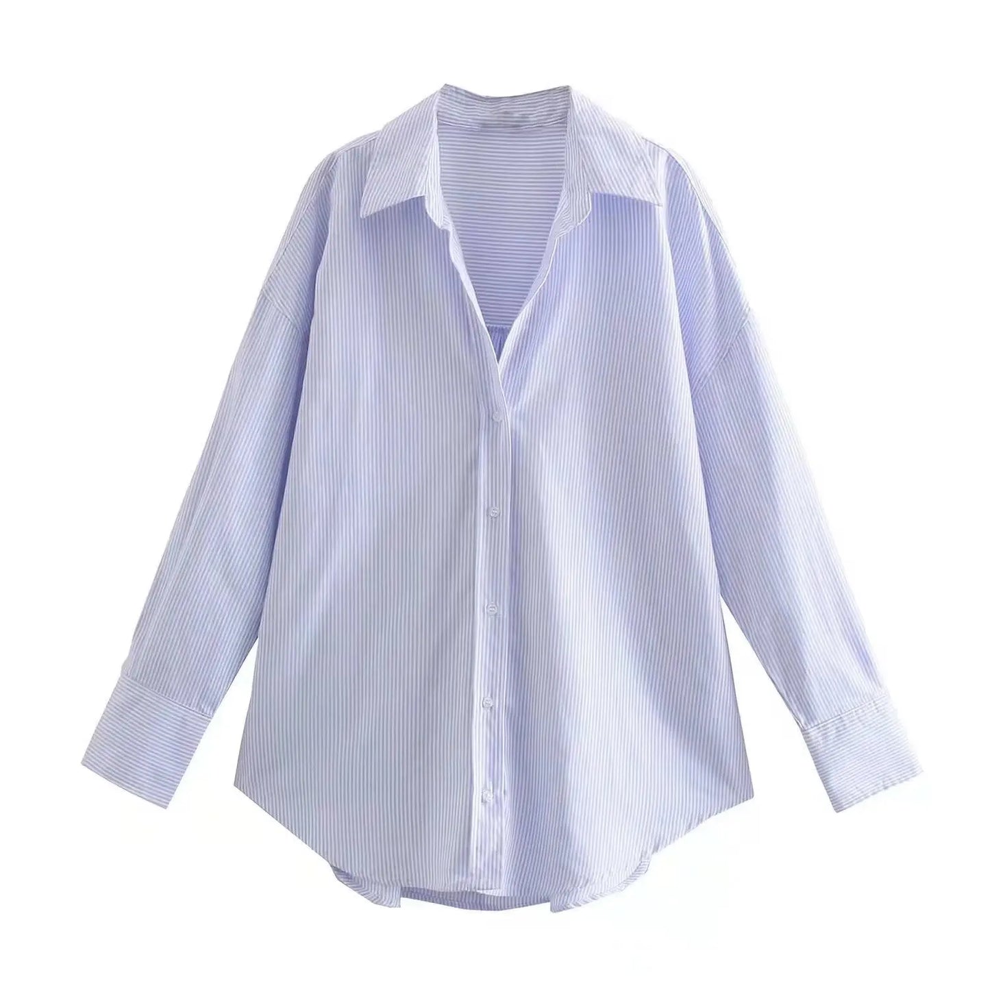 TRAF Women Shirt Multicolour Button Up Shirt Women Summer Long Sleeve Top Female Streetwear Oversize Shirts And Blouses