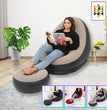 Inflatable Lazy Sofa Chair PVC Flocking Foldable Sofa With Slip-on Lunch Lounge Chair Set