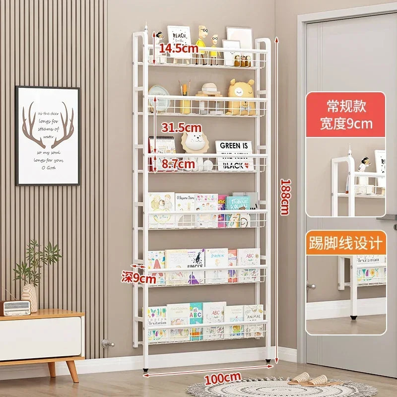 Over The Door Storage Rack Multi Layer Bathroom Load bearing Wall Hanging Shelf Kitchen Condiment Cabinet Door Rear