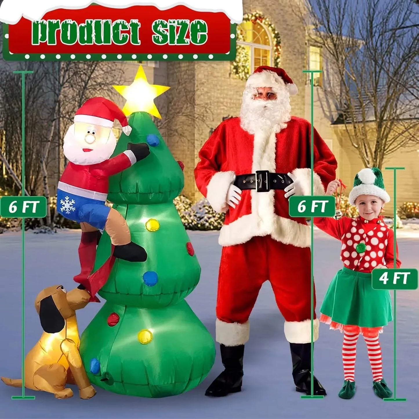 Christmas Inflatable Decoration Toy Built-in LED Lights Inflatable Model Indoor Outdoor Ornament Xmas Party New Year Garden Deco