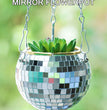 1PC Disco Ball Creative Round Flowerpot Hanging Basket Plastic Glass Mirror Plant Planting Pot Succulent Slivery