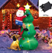 1.2M Christmas Decoration Crutch Santa Claus Inflatable Toy with LED Lights Outdoor Inflatable Model Ornament Party Garden Decor