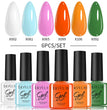 LILYCUTE 6Pcs/Set Gel Nail Polish Popular Colors In Autumn Semi Permanent Soak Off UV LED Nail Art Gels Nail Gel Polish