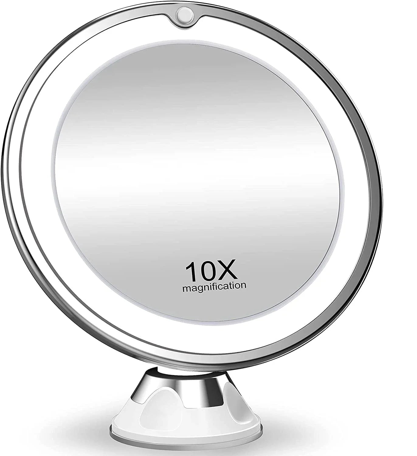 10x Magnification Lighted Cosmetic Mirror with Switch, 360 Degree Rotating Arm, Makeup mirror with Powerful Locking Suction Cup