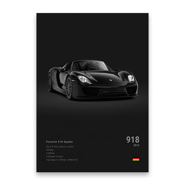 Famous Cars M5 918 GT3 Canvas Wall Art Print Poster G63 STO SLS Decorative Mural Modern Home Decor Birthday Gift Unframed