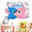 MINISO Cartoon Lilo & Stitch Wall Stickers For Kid's Room Kindergarten Living Room Bedroom Wall Decoration Animated Poster