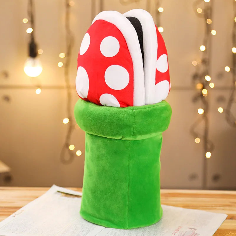 Super Mario Chomper Plush Toy Big Poison Piranha Plant Doll Man-Eater Flowers Cartoon Stuffed Doll Winter Cotton Slippers Gifts