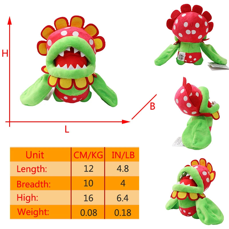 Super Mario Chomper Plush Toy Big Poison Piranha Plant Doll Man-Eater Flowers Cartoon Stuffed Doll Winter Cotton Slippers Gifts