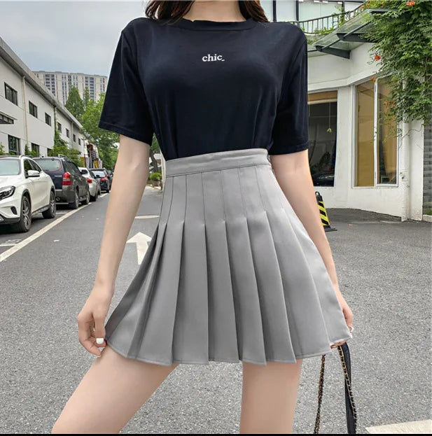 2024 White Women Pleated Skirts Summer High Waist Zipper Girls Dancing JK Mini Skirts Black Fashion Student A Line Faldas