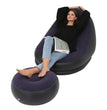 Inflatable Lazy Sofa Chair PVC Flocking Foldable Sofa With Slip-on Lunch Lounge Chair Set