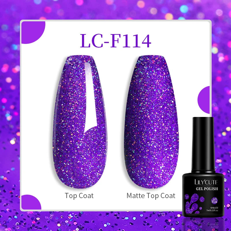 LILYCUTE 129 Colors 7ML Nail Gel Polish Nail Supplies Vernis Semi Permanent Nail Art Manicure Soak Off LED UV Gel Nail Varnishes