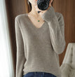 New Cashmere Women's V-neck Pullover Lace Neck Hollow Out Design Casual Knitted Long Sleeve Women's Sweater Autumn And Winter