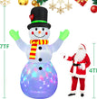 2.2M Christmas Snowman Inflatable Model Rotate LED Light Green Glove Xmas Stake Props Toys Household Accessories Holiday Decor