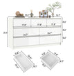 7 Drawer Dresser for Bedroom, 55 Inch Modern Dresser with High Gloss Drawers, Large Wood Chest of Drawer, White/Black