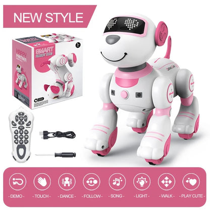 Intelligent Stunt Remote Control Robot Dog Toy, Programmable Robotic Puppy,Smart Interactive,Singing Dancing Following, Kid Gift