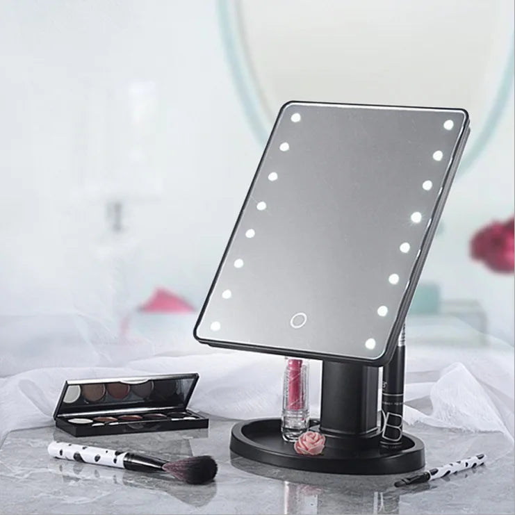 Lighted Makeup Mirror, Square 4*AA Battery - use Beauty Mirror ,Touch Screen VanityMirror,Brightnes