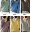 New Cashmere Women's V-neck Pullover Lace Neck Hollow Out Design Casual Knitted Long Sleeve Women's Sweater Autumn And Winter