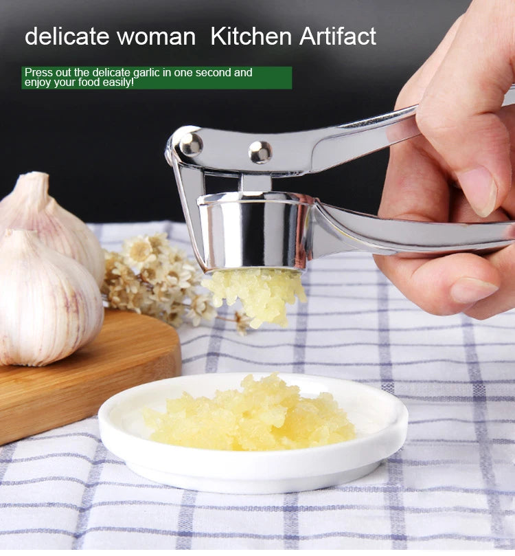 Garlic Press Mincer Stainless Steel Multifunction Crusher Kitchen Cooking Ginger Squeezer Masher Handheld Ginger Mincer Tools