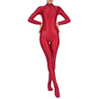 Womens Full Body Jumpsuit Sports Gym Yoga Tights Bodysuit Mock Neck Long Sleeve Footed One Piece Jumpsuit Clubwear Sportwear