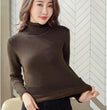 Turtleneck Winter Sweater Women Elegant Thicken Velvet Lined Warm Sueter Knitted Pullover Slim Tops Jersey Knitwear Jumper New